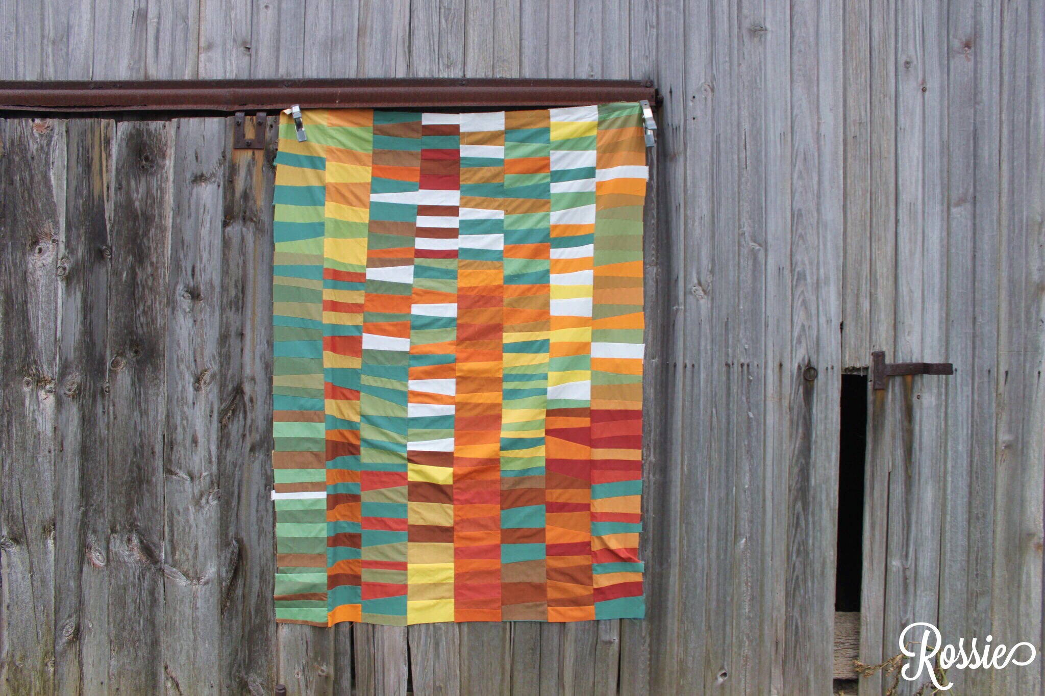 Quilt Top Hanging On Barn