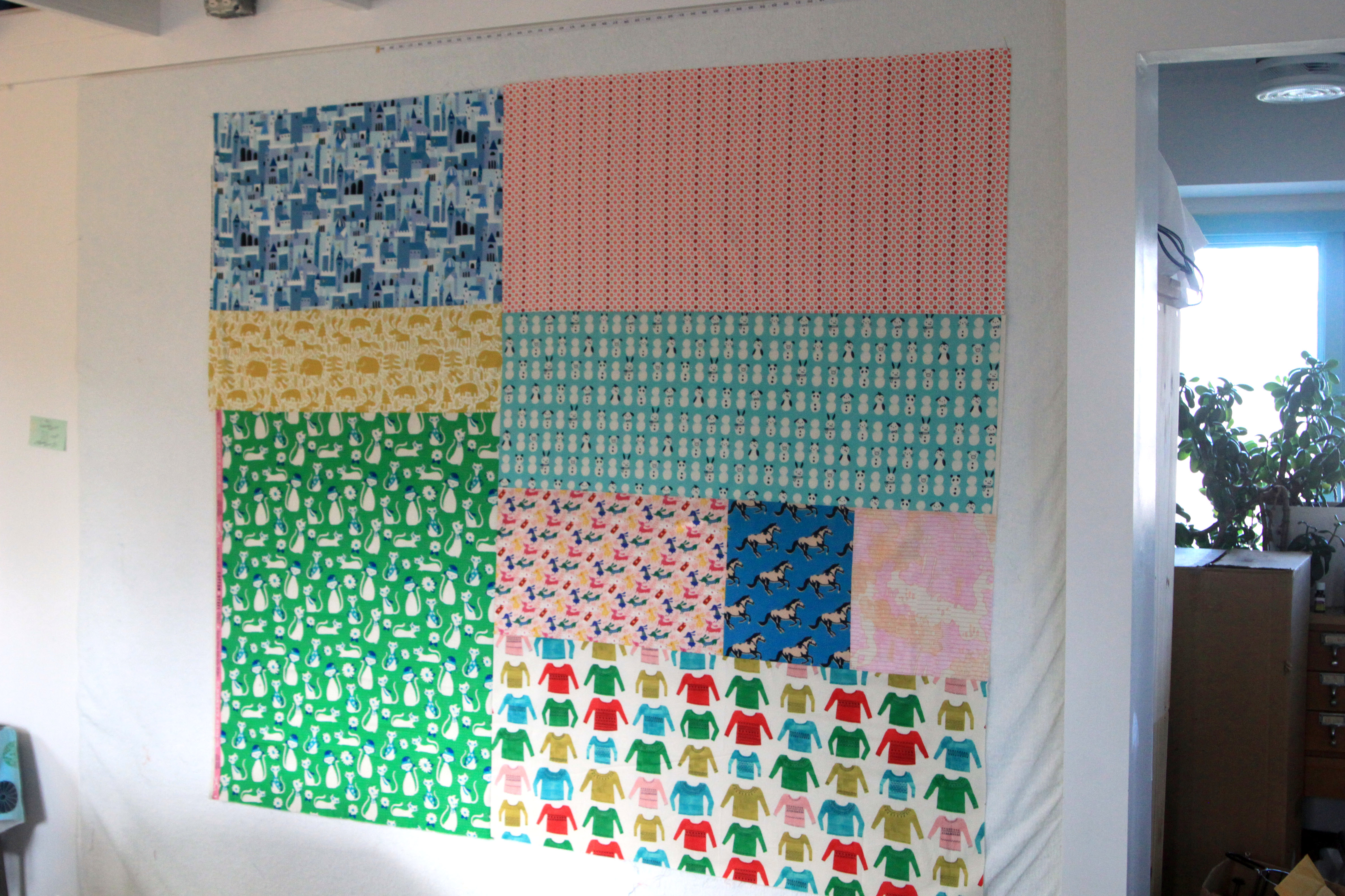 photo of a pieced quilt back